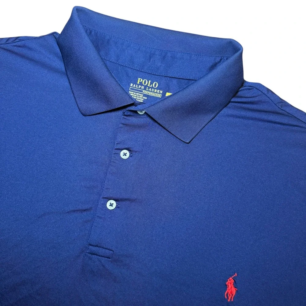Polo Ralph Lauren Performance Polo Shirt Mens 3XLT Navy Blue Short Sleeve Pony